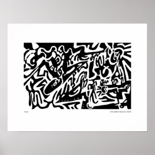 Poster "Keys", B&W numérique abstrait