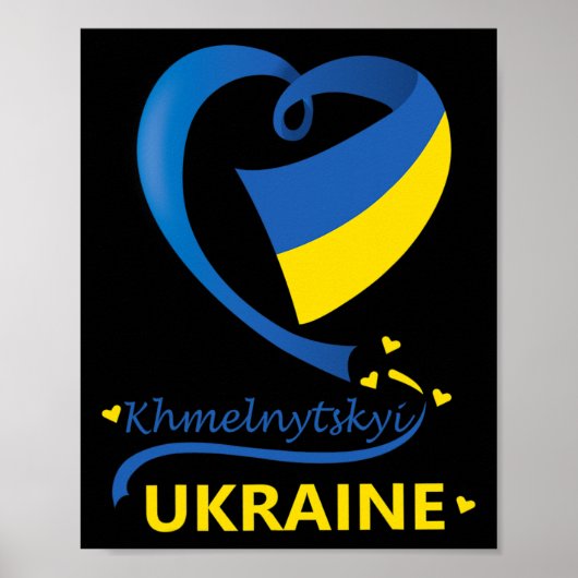 Poster Khmelnytskyï Ukraine Drapeau National Emblème de C (Devant)