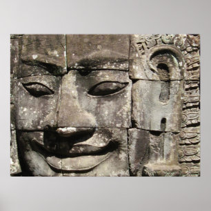 Poster Khmer Stone Face ... Bayon Temple, Cambodia