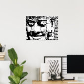 Poster Khmer Stone Face ... Temple de Bayon, Cambodge (Bureau à domicile)