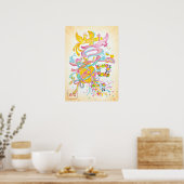 Poster Ki: Elegant Calligraphy "Joy" Art260020006 (Cuisine)