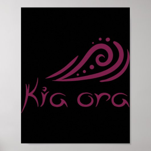 Poster Kia Ora Hello Wave In Maori New Zealand Lynesian (Devant)