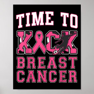 Poster Kick Breast Cancer Awareness Soccer rose Ruban Bo