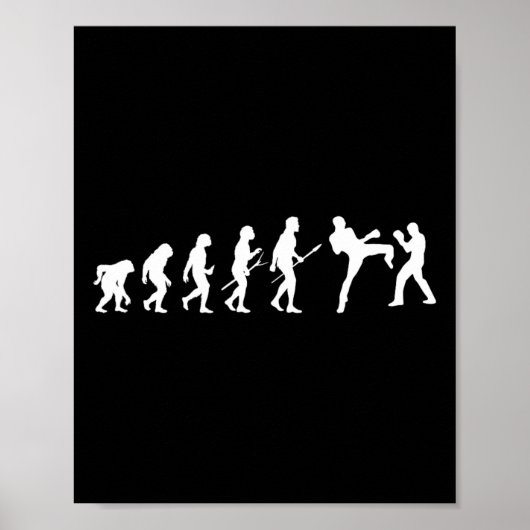 Poster Kick Mma Kickboxing Boxer Boxing Human Evolution S (Devant)