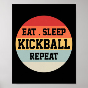 Poster Kickball Player Retro Funny Cadeau