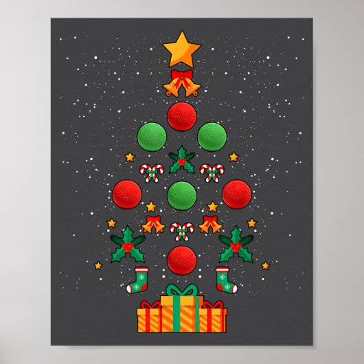 Poster Kickball Team Christmas Tree Xmas  (Devant)