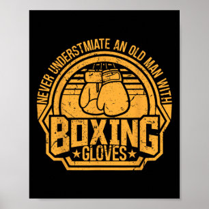Poster Kickboxeur Kickboxing Boxeur Boxe Design Vintage 
