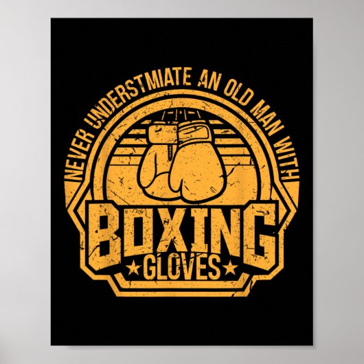 Poster Kickboxeur Kickboxing Boxeur Boxe Design Vintage (Devant)