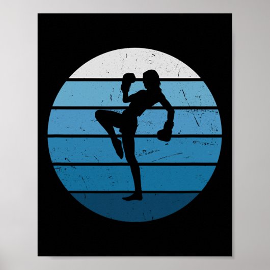 Poster Kickboxeuse Boxe anglaise Kickboxing Boxe masculin (Devant)