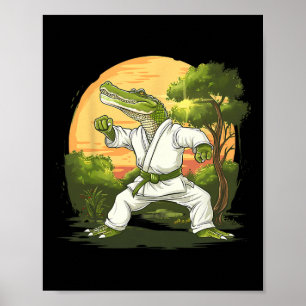 Poster Kickboxing Crocodile Taekwondo Karaté Mma Drôle Ma