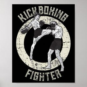 Poster Kickboxing Kickboxer Arts Martiaux Cool Combattant