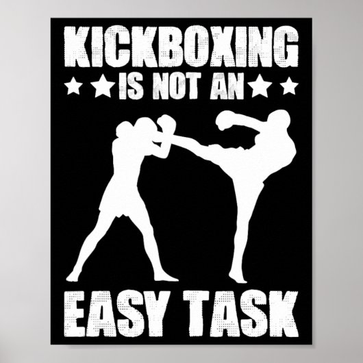 Poster Kickboxing Not An Easy Task Boxing Martial Arts Ki (Devant)