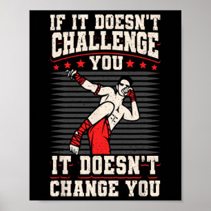 Poster Kickboxing Vintage Si ça ne vous met pas au défi ç