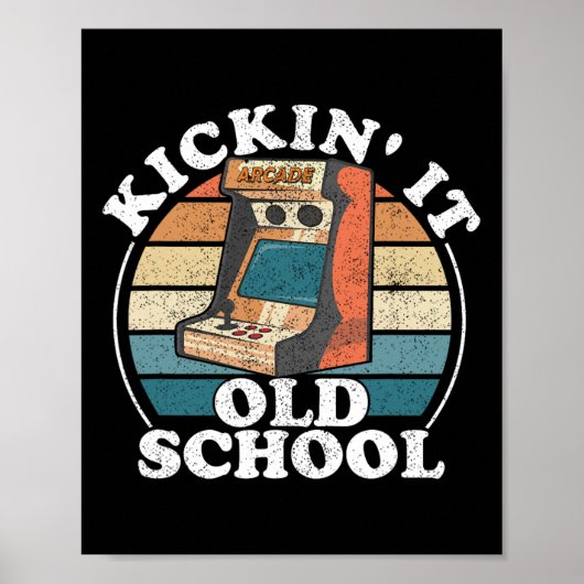 Poster Kickin It Old School Retro 80s Arcade Jeu vidéo G (Devant)