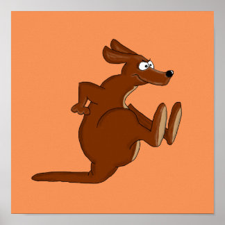 Poster Kicking kangaroo