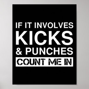 Poster Kicks et coups de pied amusants de kickboxing