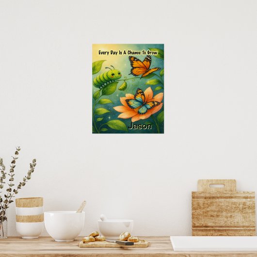 Poster Kid Affirmation: Every Day Is A chance To Grow (Cuisine)