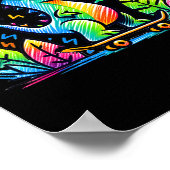 Poster Kidcore Esthétique Dinosaure Skateboard Doodle Al (Coin)
