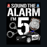 Poster Kids 5 Year Old Police Birthday Officier Cop Car 5<br><div class="desc">Enfants 5 ans Police Anniversaire Officier Cop Car 5e Cadeau Pour Garçon</div>