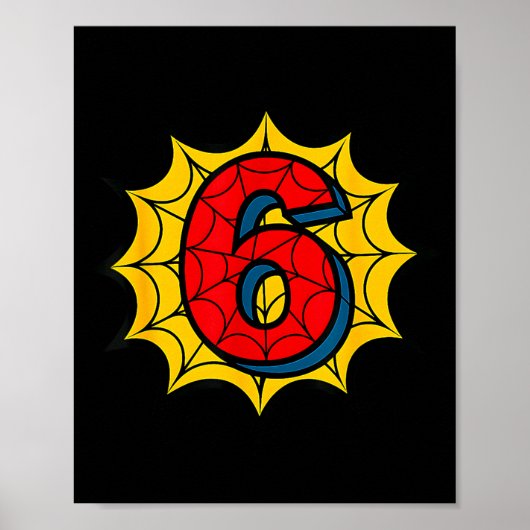 Poster Kids 6th Birthday Sder Theme Party 6 Year Old Boys (Devant)