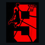 Poster Kids 9 Year Old 9th Basketball Birthday PartyTheme<br><div class="desc">Enfants 9 ans 9e Basketball Anniversaire FêteThème Pour Garçons Filles</div>