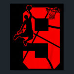 Poster Kids 9 Year Old 9th Basketball Birthday PartyTheme<br><div class="desc">Enfants 9 ans 9e Basketball Anniversaire FêteThème Pour Garçons Filles</div>