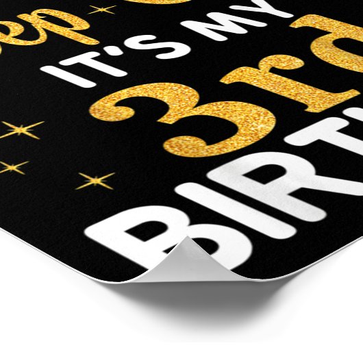 Poster Kids Birthday Party I Can't Keep Calm It's My 3rd (Coin)