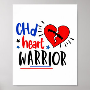 Poster Kids Chd Heart Warrier Maladie cardiaque congénita