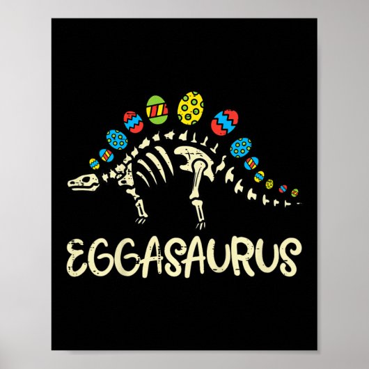 Poster Kids Eggasaurus Easter Stegosaurus Dinosaur Boys K (Devant)