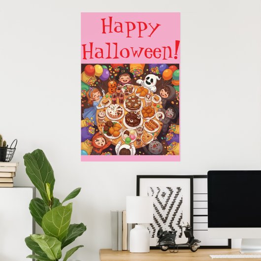 Poster Kid's Halloween Party (Bureau à domicile)
