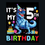 Poster Kids Rawr I'm 5 5th Birthday T Rex Dinosaur Party<br><div class="desc">Kids Rawr I'm 5 5th Birthday T Rex Dinosaur Party Don pour garçons</div>