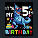 Poster Kids Rawr I'm 5 5th Birthday T Rex Dinosaur Party<br><div class="desc">Kids Rawr I'm 5 5th Birthday T Rex Dinosaur Party Don pour garçons</div>