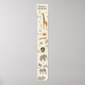 Poster Kid's Savanna Sunrise Safari Growth Chart ID1259 (Devant)