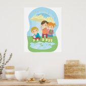 Poster Kids Science Nature Study in Rain (Cuisine)