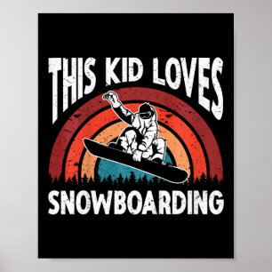 Poster Kids Snowboard Art Snowboard Winter Cool Snowbo