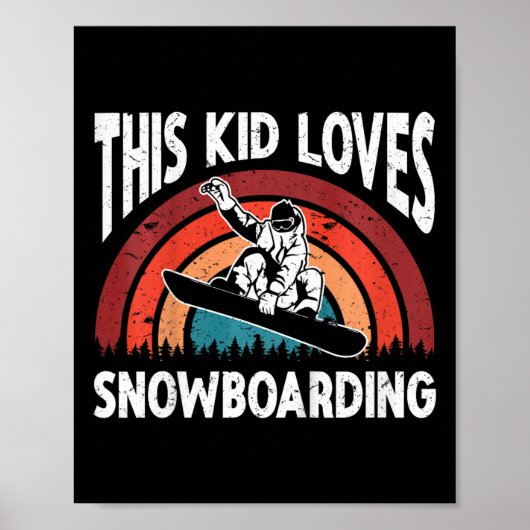 Poster Kids Snowboard Art Snowboard Winter Cool Snowbo (Devant)