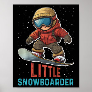 Poster Kids Snowboard Little Snowboardeur Funny Toddler