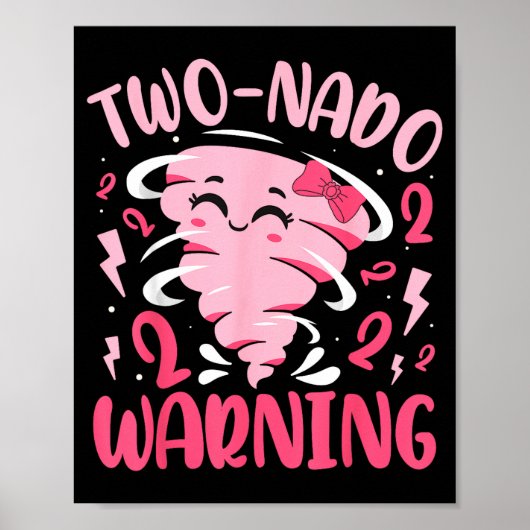 Poster Kids Two-nado Warning 2nd Birthday Nk Tornado Birt (Devant)
