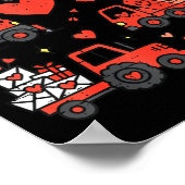 Poster Kids Valentines Day Construction Trucks Funny Boys (Coin)