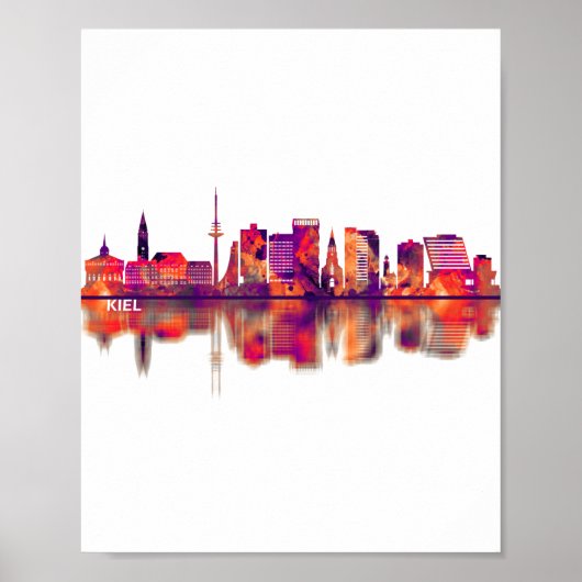 Poster Kiel Allemagne Skyline (Devant)
