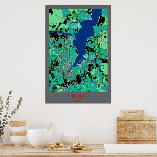 Poster Kiel Cartographie (Cuisine)