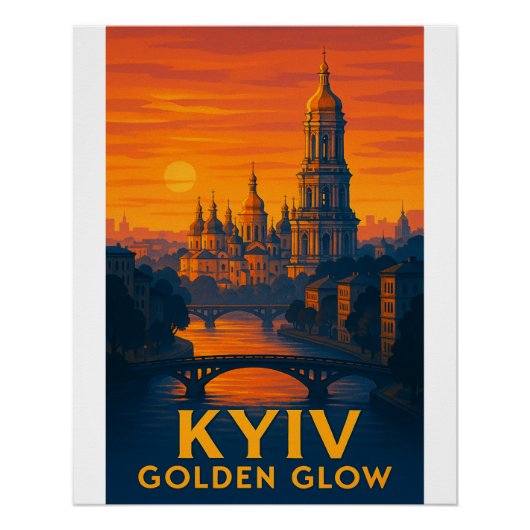 Poster Kiev Golden Glow" (Devant)