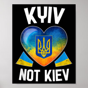 Poster Kiev Pas Kiev _ Drapeau ukrainien Coeur Soutenez l
