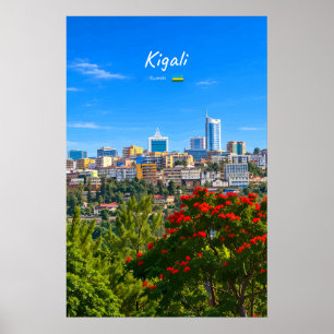 Poster Kigali, Rwanda - Paysage urbain moderne