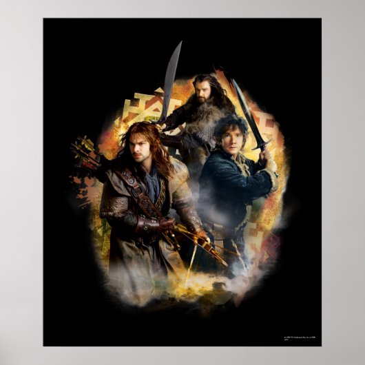 Poster Kili, BILBO BAGGINS™, & THORIN OAKENSHIELD™ Art (Devant)