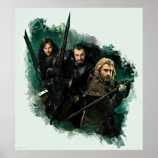 Poster Kili, THORIN OAKENSHIELD™, & Fili Graphic (Devant)