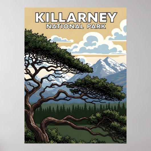 Poster Killarney national park vintage travel (Devant)
