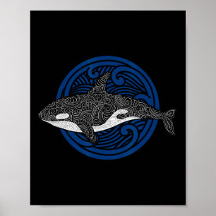 Poster Killer Whale Design Ocean Waves Hommes Garçons Enf
