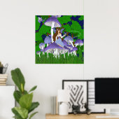 Poster Kimaria Faery sur les champignons avec Papillon (Bureau à domicile)