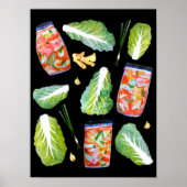 Poster Kimchi Ingrédients Aquarelle épicée Art (Devant)